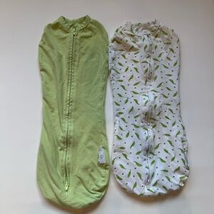 2 newborn swaddle me zipper swaddles